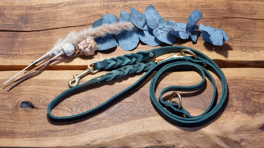 Hundeleine Oskar 15 mm dunkelgrün